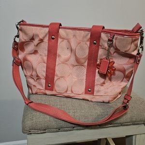 Coach signature monogram pink bag